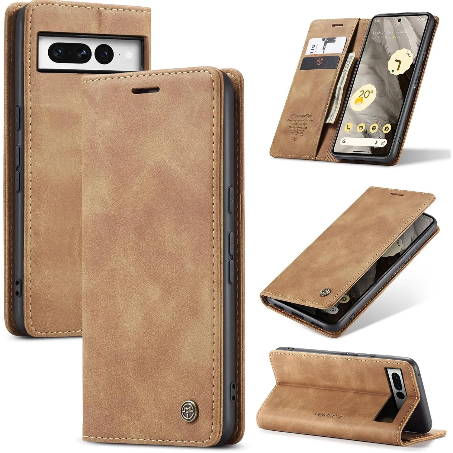 Handyhülle für Google Pixel 7 Pro 5G Hülle Premium Lederhülle Flip Case Magnet Tascher Kartenfach Standfunktion Klapphü…