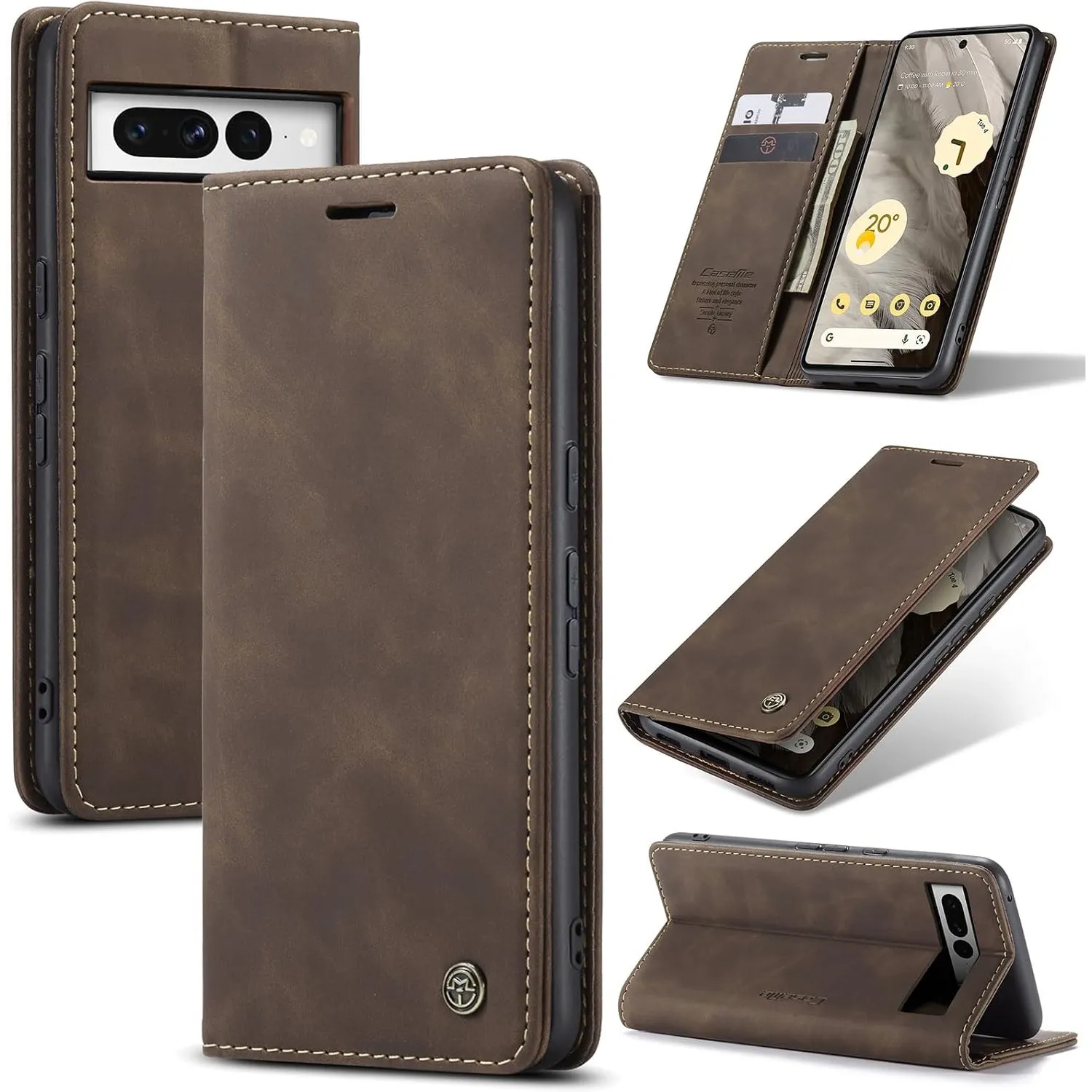 Handyhülle für Google Pixel 7 Pro 5G Hülle Premium Lederhülle Flip Case Magnet Tascher Kartenfach Standfunktion Klapphü…