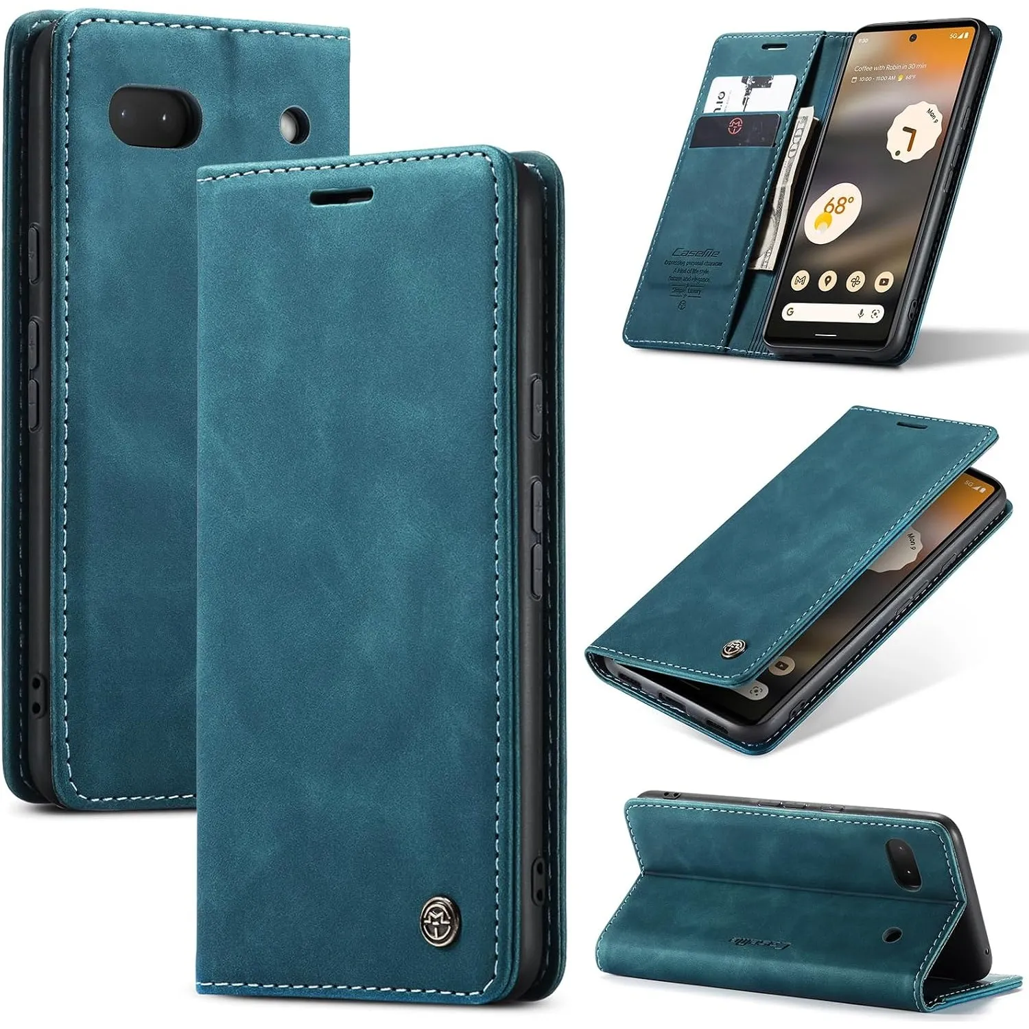 Handyhülle für Google Pixel 6A 5G Hülle Premium Lederhülle Flip Case Magnet Tascher Kartenfach Standfunktion Klapphülle…