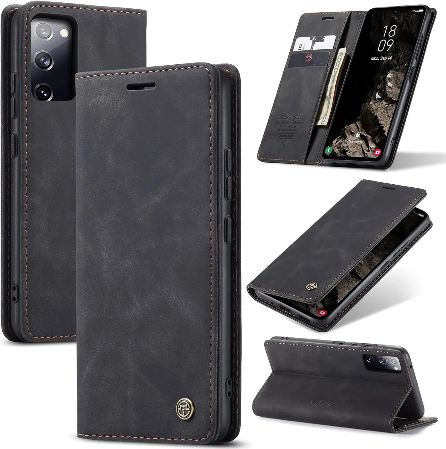 Handyhülle für Samsung Galaxy S20 FE 5G Hülle Premium Lederhülle Flip Case Magnet Tascher Kartenfach Standfunktion Klap…