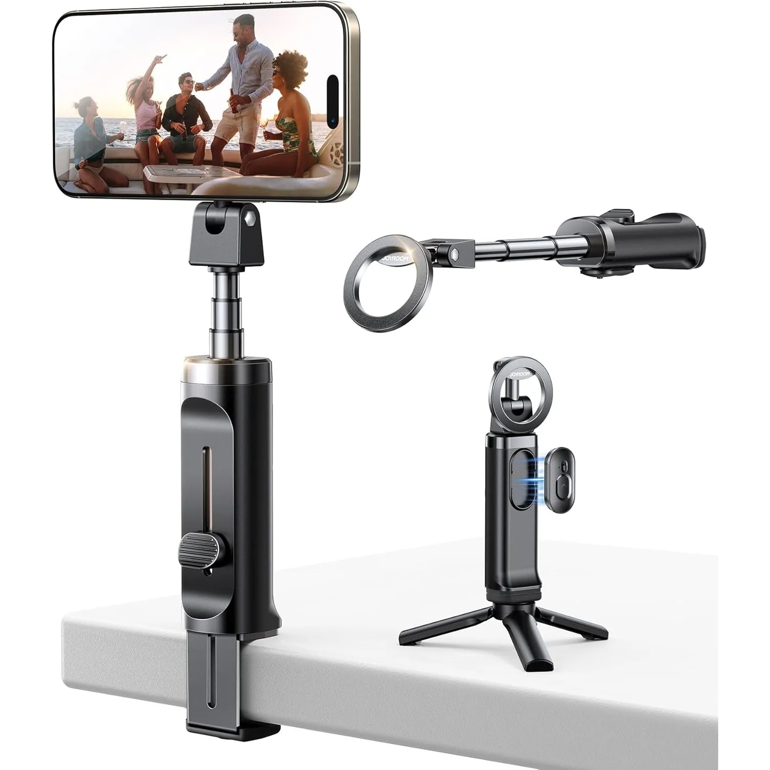 JOYROOM MagSafe Selfie Stick 4 in 1 Reise Gadgets 360° Drehbar Ausziehbares Handyhalterung Flugzeug mit Stativ & Fernbe…