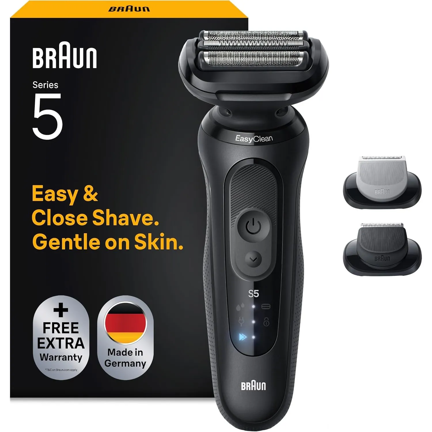 Braun Rasierer Herren Elektrisch Series 5, 52-N1650si, Schwarz
