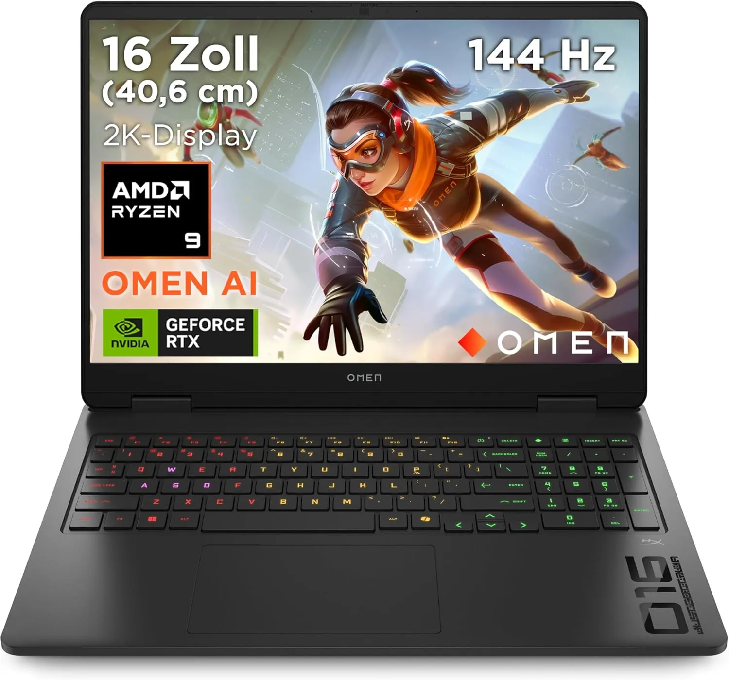 HP Omen Gaming Laptop, 16" 2K WUXGA Display,1920×1200, 16:10, 144Hz, AMD Ryzen 9 8940HX, NVIDIA GeForce RTX 5060 (8 GB)…