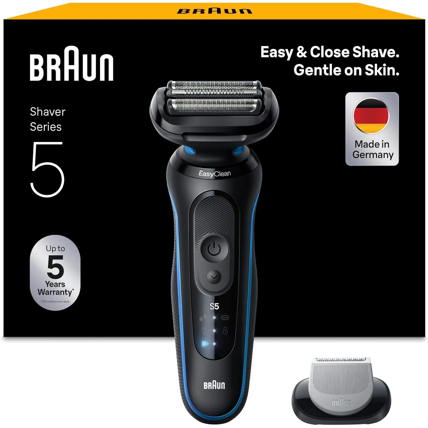 Braun Rasierer Herren Elektrisch Series 5, Rasierapparat, 52-B1600s, Blau