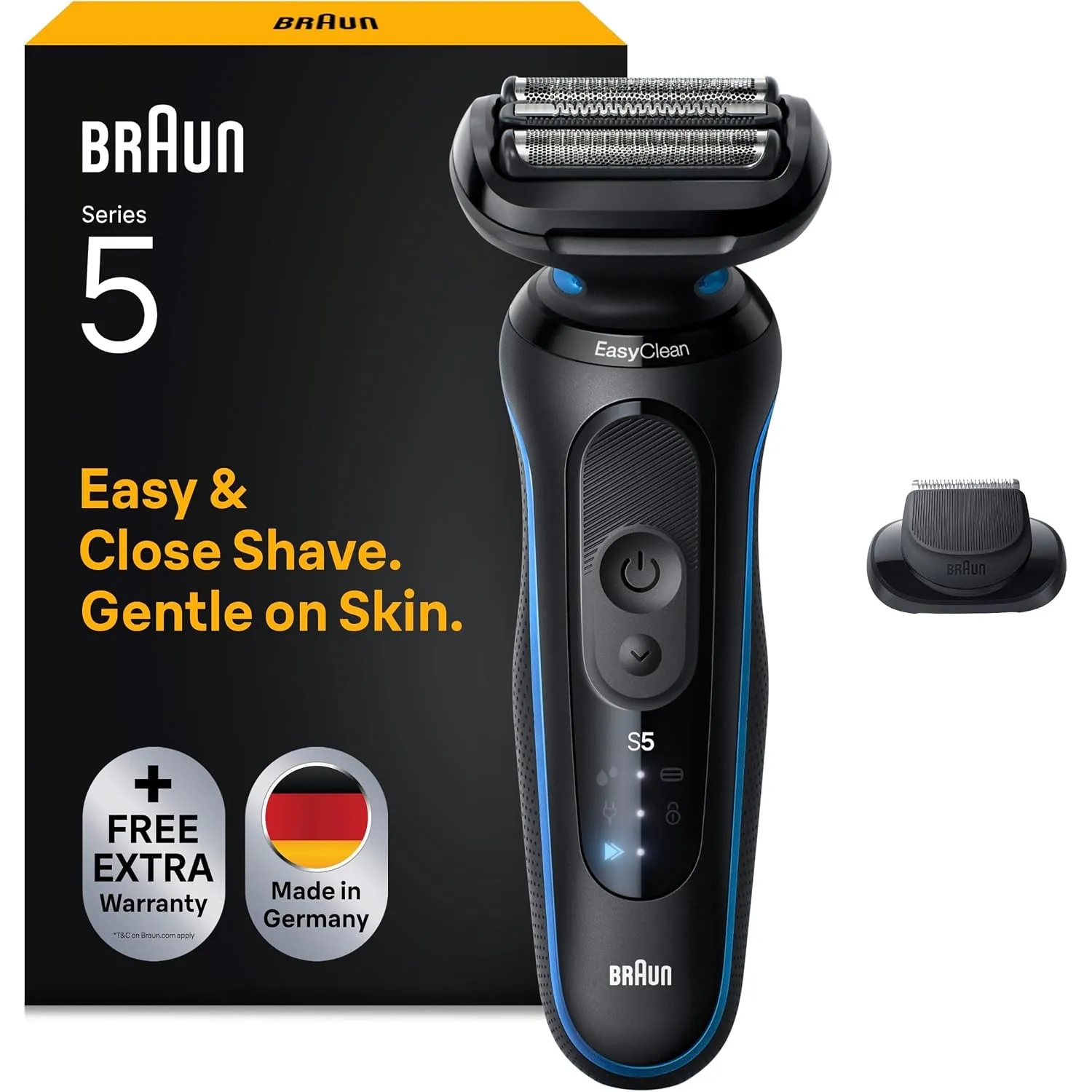 Braun Rasierer Herren Elektrisch Series 5, Rasierapparat, 52-B1200si, Blau