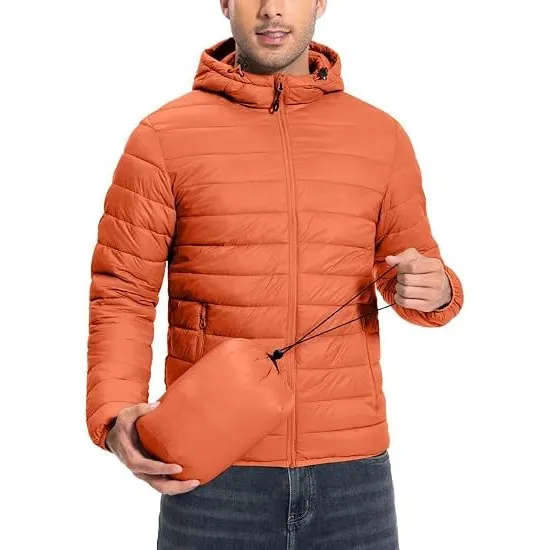 Winterjacke Herren Verpackbar Outdoor Daunenjacken Hooded Jacket Herbst Wasserdicht Puffer Jacke Mit 6 Taschen for Runn…