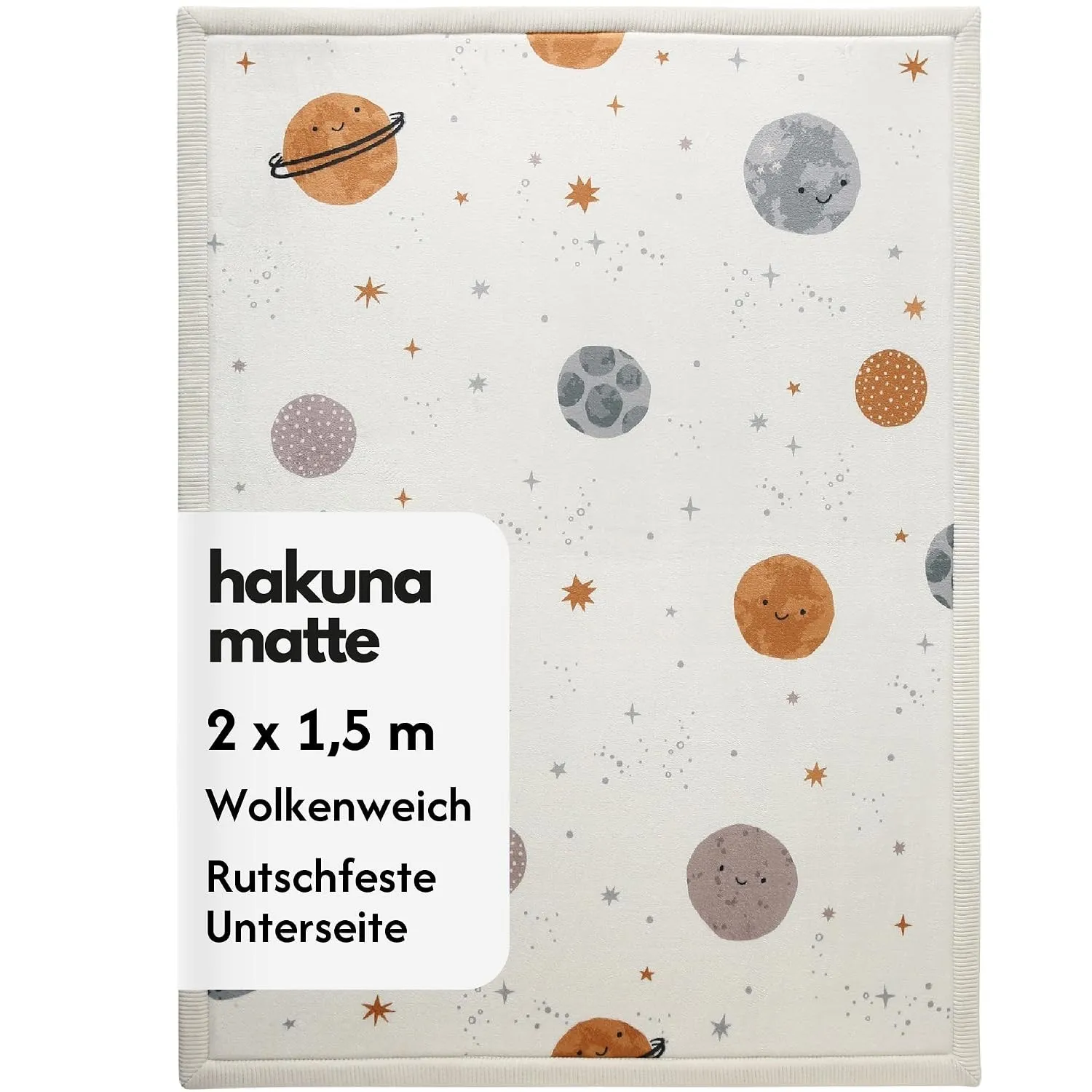 Wolkenweiche Spielmatte Baby 200x150x2,5cm, Planeten, Tatami Matte
