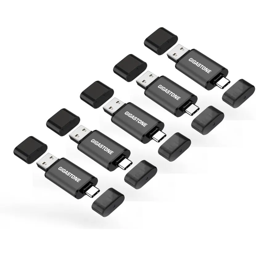 GIGASTONE Z40 64GB Dual USB Stick (5 Stück) USB 3.2 Gen 1, Typ-C & Typ-A