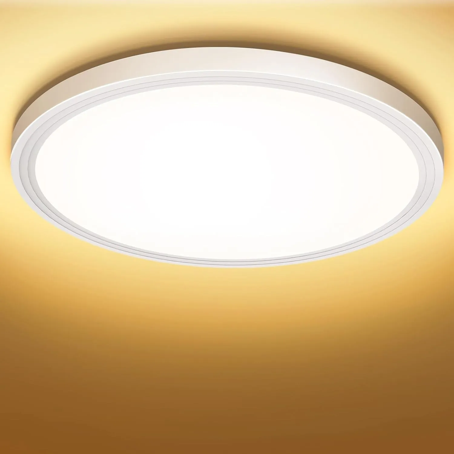 Deckenlampe LED Deckenleuchte Flach Rund, Ø223MM Lampe Decke Flurlampe 18W Warmweiß 3000K 1600LM Modern IP44 Badlampe B…