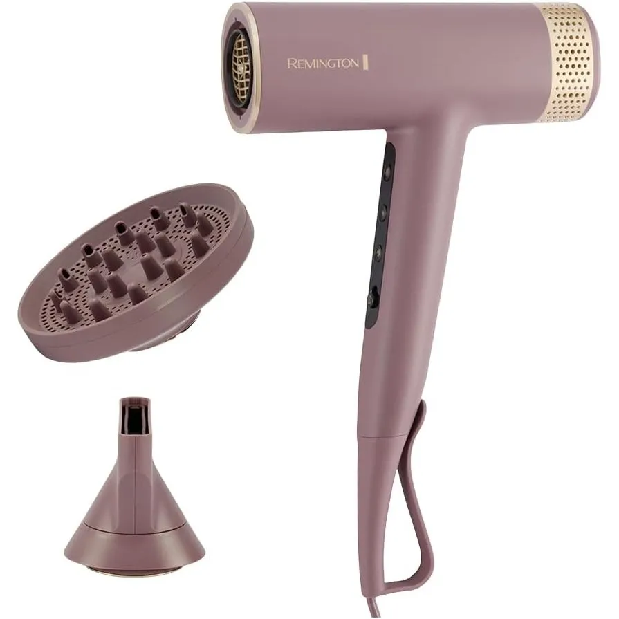Remington AIRvive™ Haartrockner [leichter langlebiger bürstenloser Digital Motor 110.000U/min] 2 Aufsätze: Diffusor&Sty…