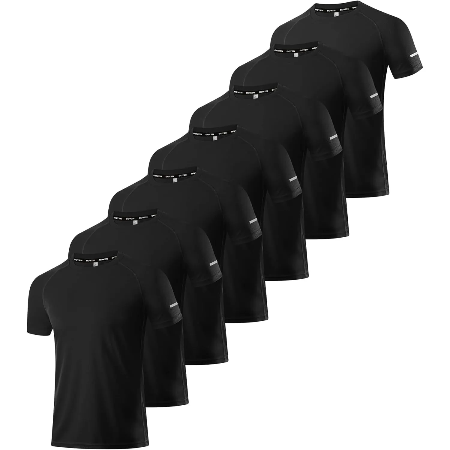 Boyzn 1, 3, 5 or 7er Pack Sport Tshirts Herren Kurzarm T-Shirts Funktionsshirt Laufshirt Schnelltrocknend Atmungsaktive…
