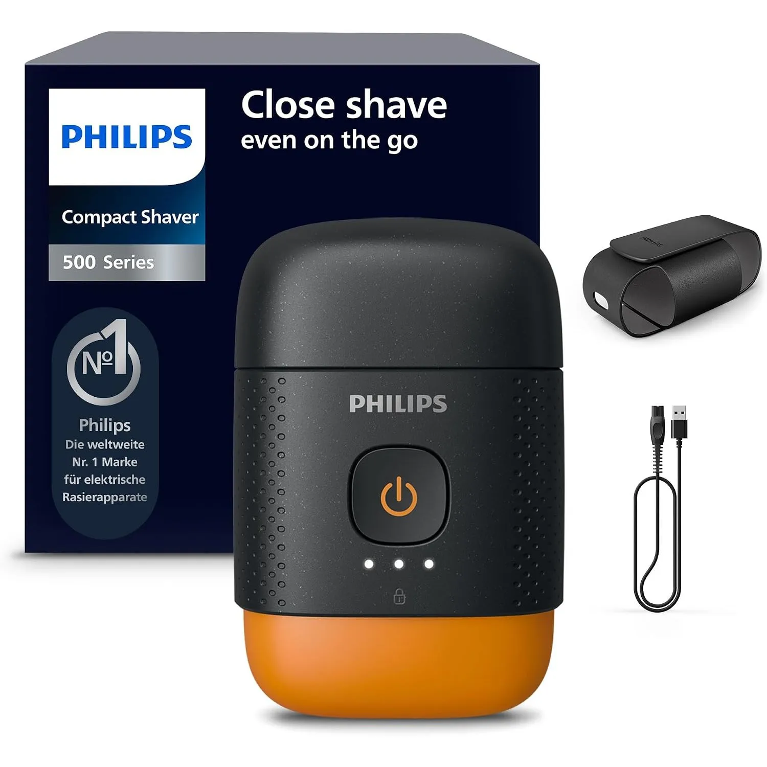 Philips Rasierer Series 500 - kompakter Elektrorasierer für Herren, 3D-Scherkopf, elektrischer Nass- und Trockenrasiere…