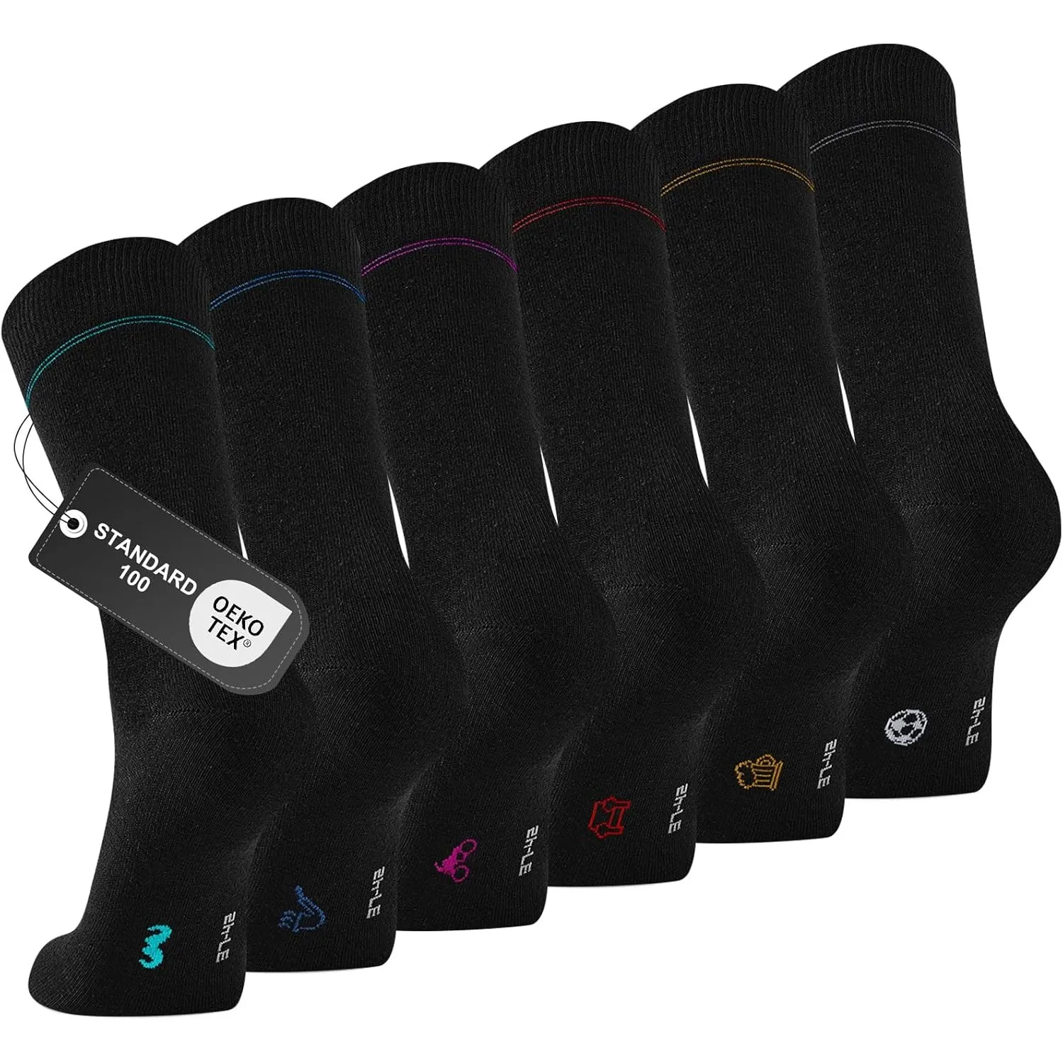 Socken Herren, 6/12 Paar, Business Crew-Socken, Nahtlos