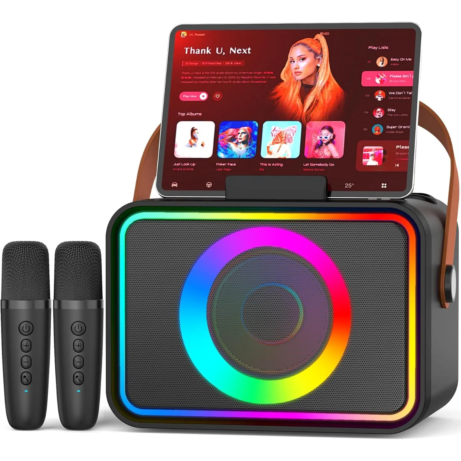 [2026] Karaoke Maschine 2 Mikrofonen: Karaoke Anlage mit 2 Karaoke Mikrofonen - Tragbare Bluetooth Karaoke Box Lautspre…