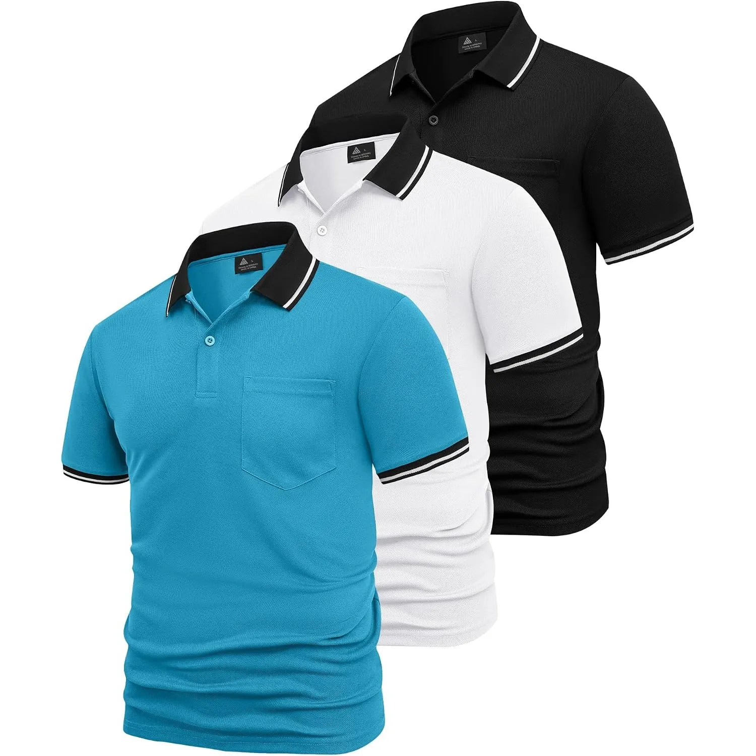 SwissWell 3er Pack Poloshirt Herren Kurzarm Golf Poloshirts Atmungsaktiv T-Shirt für Herren Polo Shirt