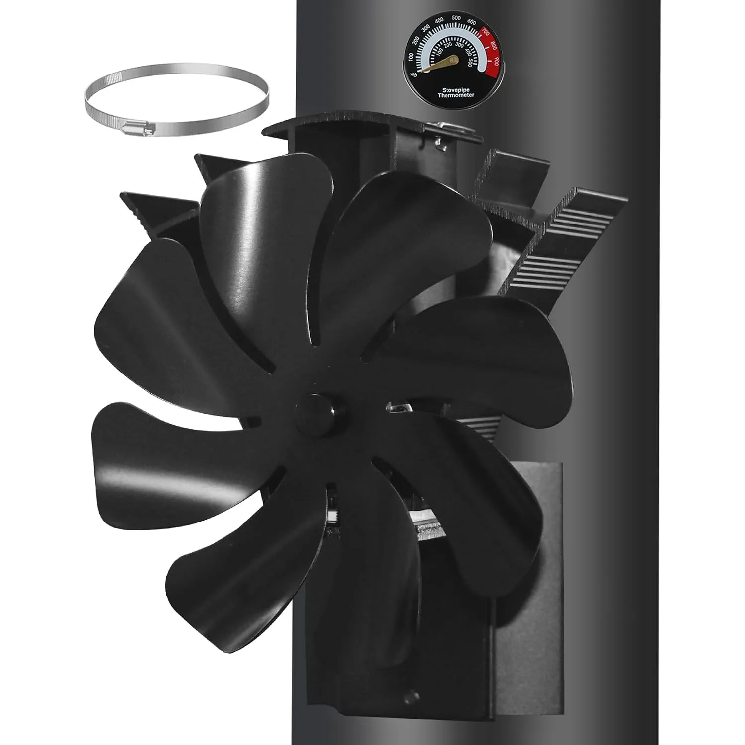Ofenventilator Magnetisch, Kaminventilator 8 Flüge, Ofenventilator Ohne Strom, Leiser Kamin Ventilator Kaminlüfter für …