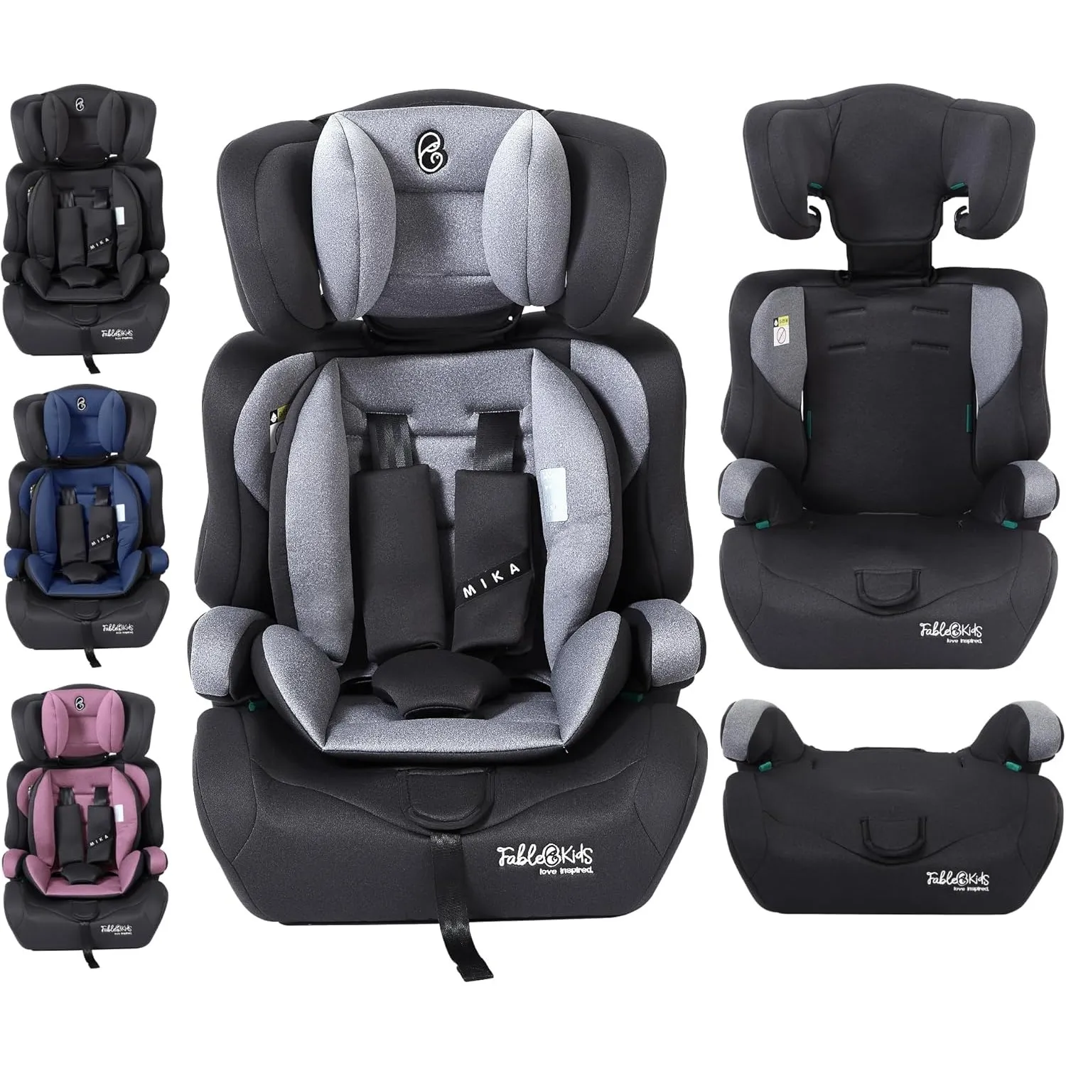 FableKids Kinderautositz | 3-Punkt-Sicherheitsgurt | Autokindersitz ab 15 M. | Autositz für Kinder 76-150 cm | Kindersi…