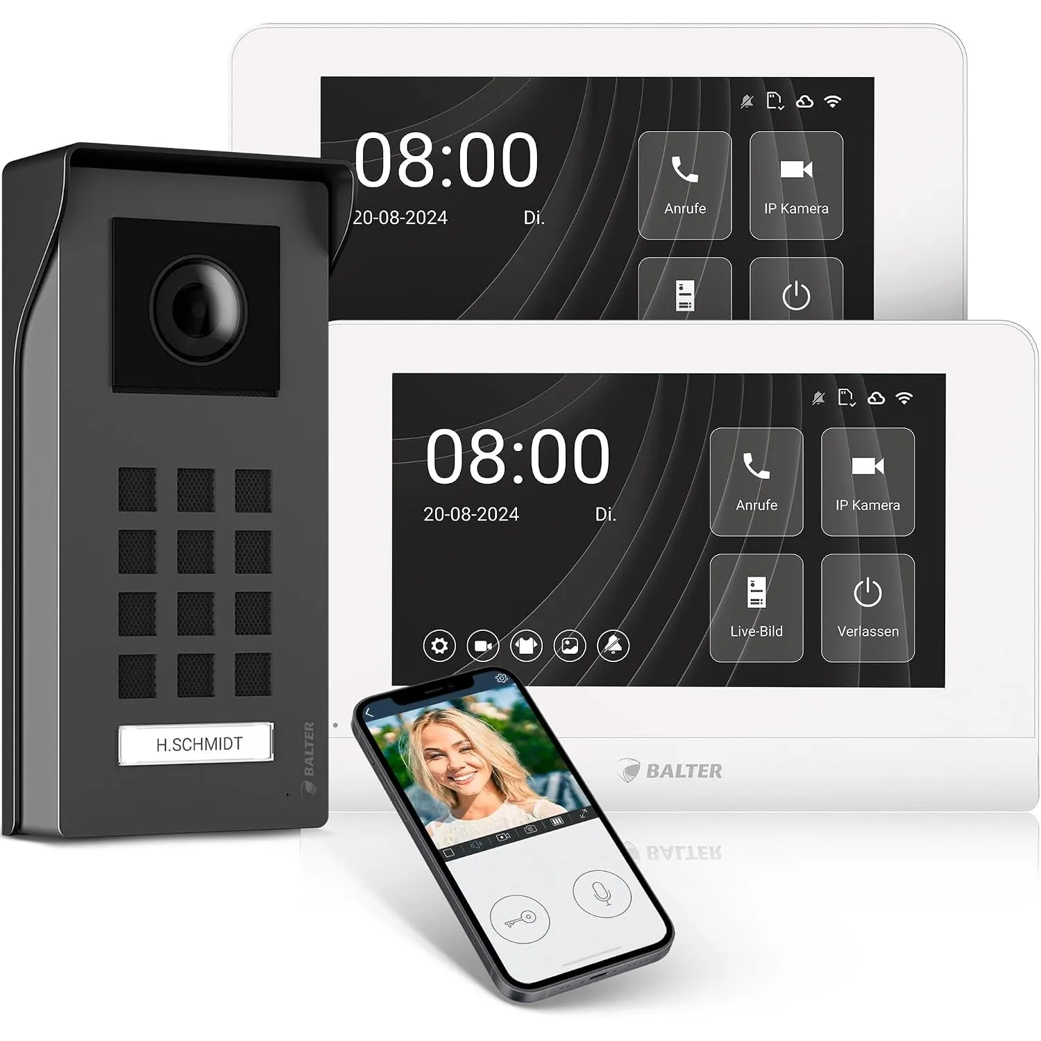 Entri Video Türsprechanlage, Aufputz Türklingel mit Kamera, Smartphone App, 1 Familienhaus, Video Türklingel, 2x7 Zoll …
