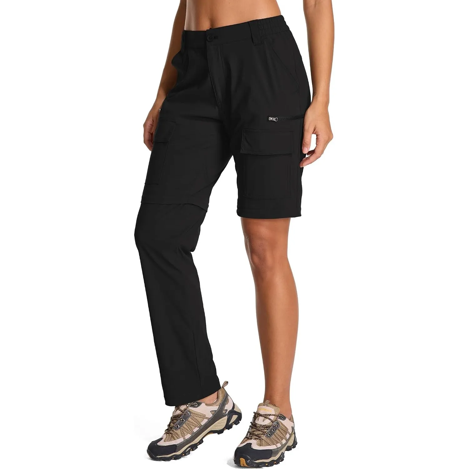 Damen Zip-Off Wanderhose, Leicht Atmungsaktiv Trekkinghose