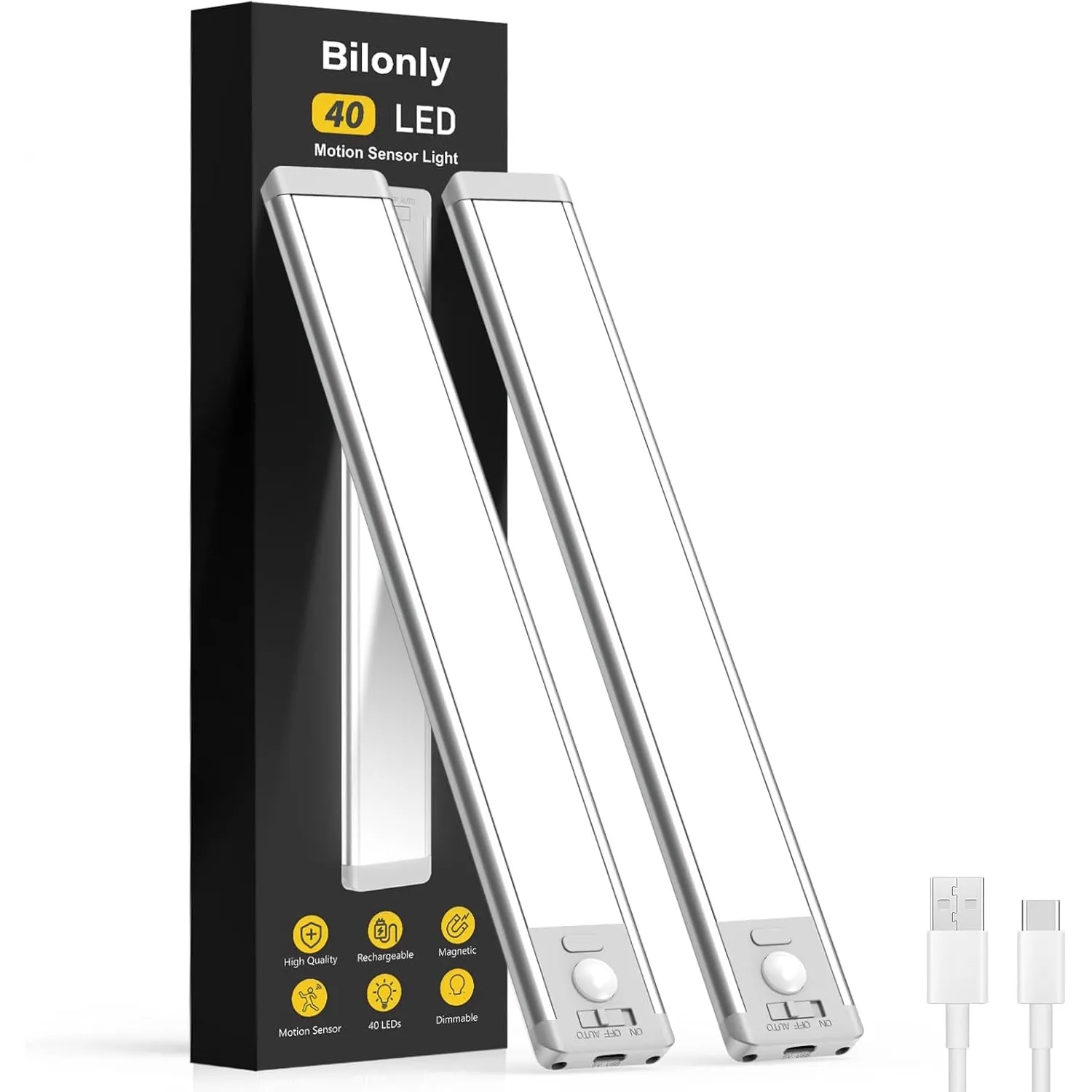 Schrankbeleuchtung Led Lampe mit Bewegungsmelder, Unterbauleuchte Küche LED mit Sensor, 25cm 1800mAh Aufladbar Dimmbar …