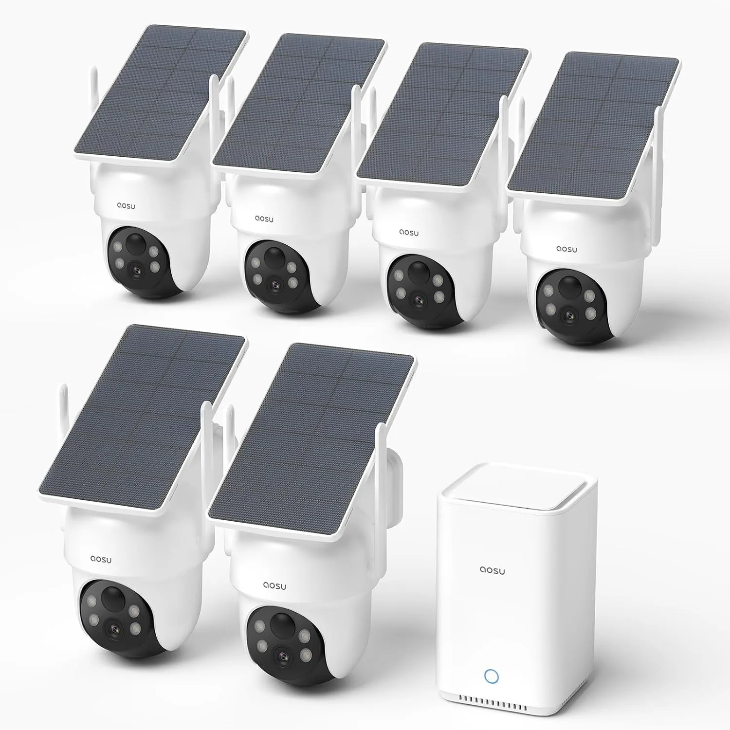 aosu 3K Überwachungskamera Aussen Solar Akku, 5MP 360° PTZ & KI-Erkennung