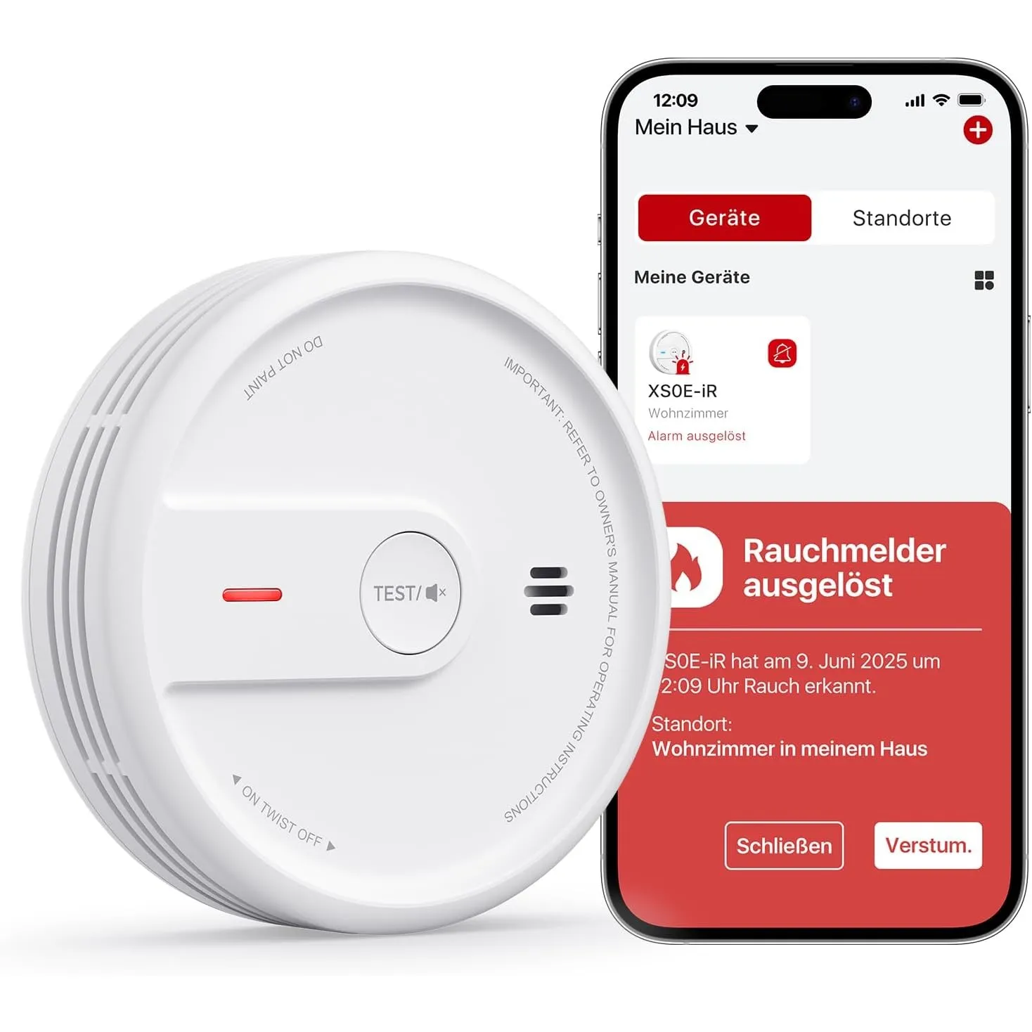 X-Sense Smart WLAN-Rauchmelder mit Nachtmodus, XS0E-iR, 1 Stück