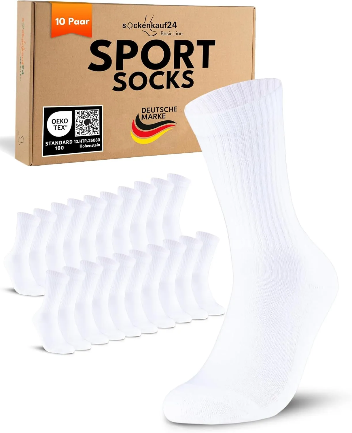 10 Paar Sportsocken Tennissocken Herren Damen Atmungsaktive Crew Socken Baumwolle
