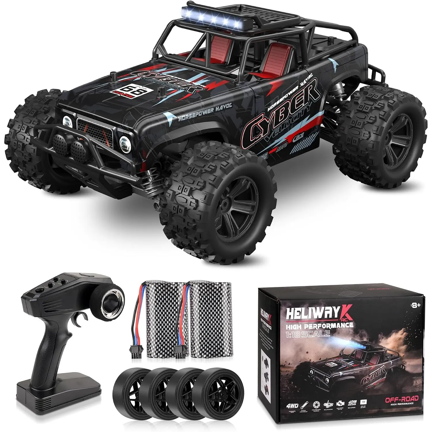 Ferngesteuertes Auto - 1:18 Scales High Speed 40KM/H RC Auto 4WD