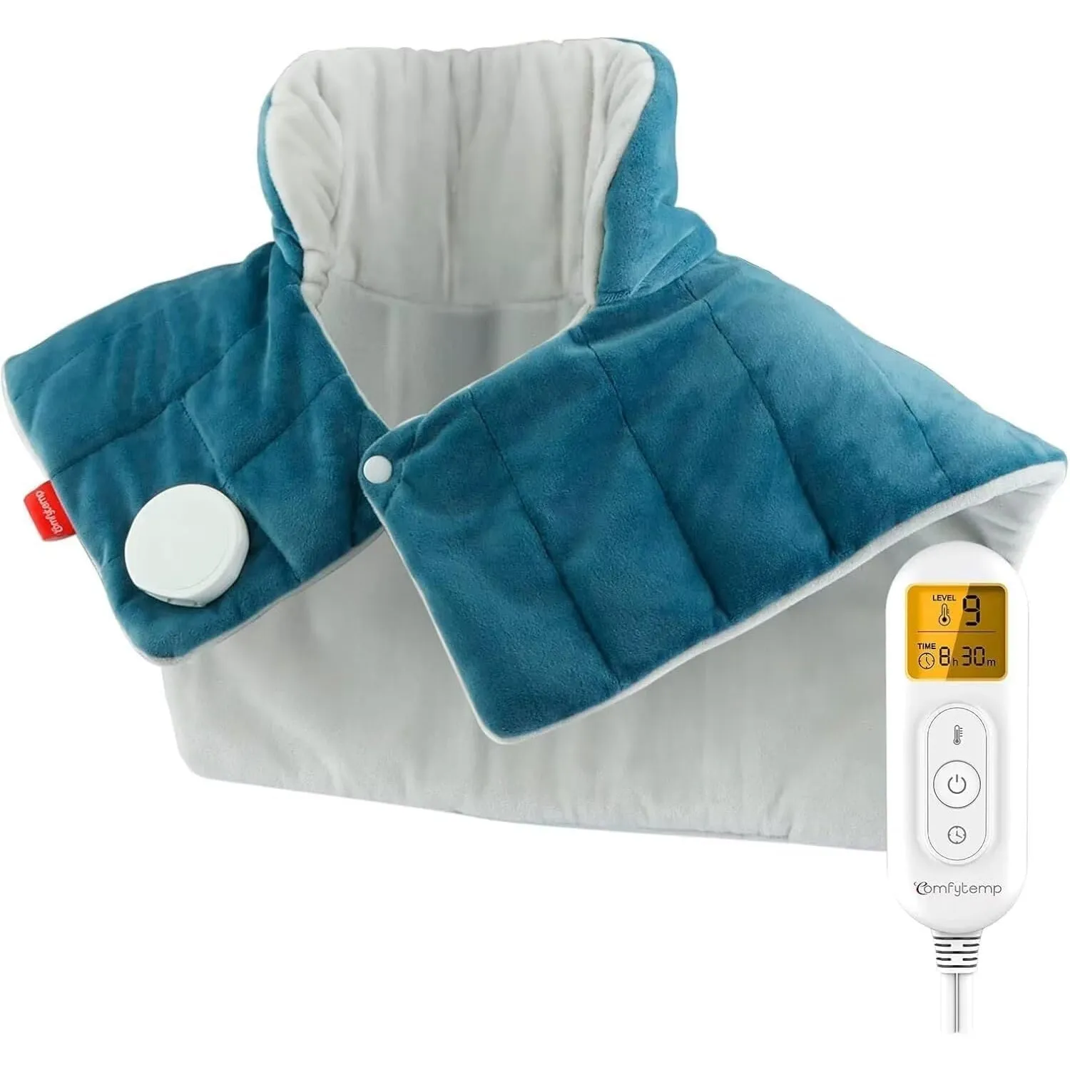 Comfytemp Voll gewichtetes Heizkissen für Nacken Schulter mit 9 Wärmestufen 0,5-9h Abschaltautomatik, 1 kg Nackenwärmer…