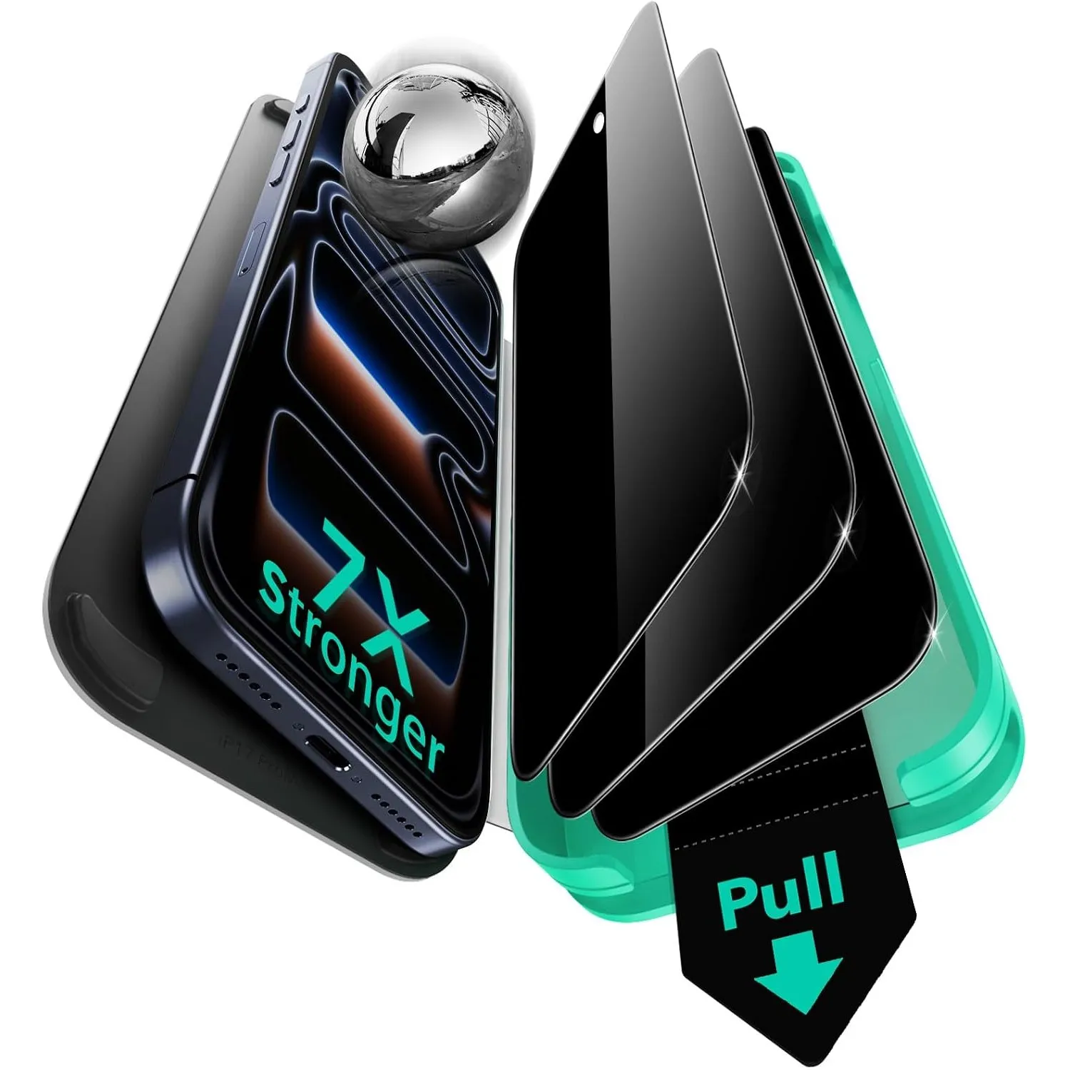 ESR 3 Stück für iPhone 17 Pro Max für Panzerglas Sichtschutz, Armorite