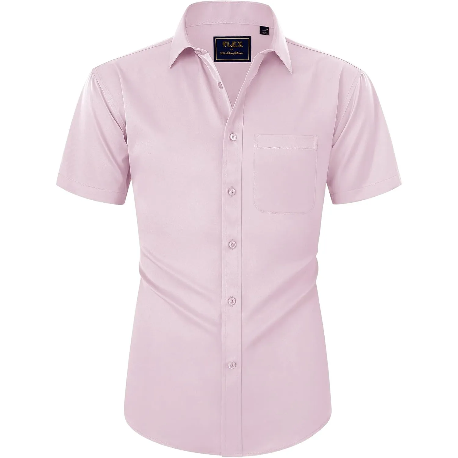 siliteelon Herren Kurzarm Hemden Casual Regular Fit Bügelfrei Business Hemd Faltenfrei Formales Hemd mit Tasche
