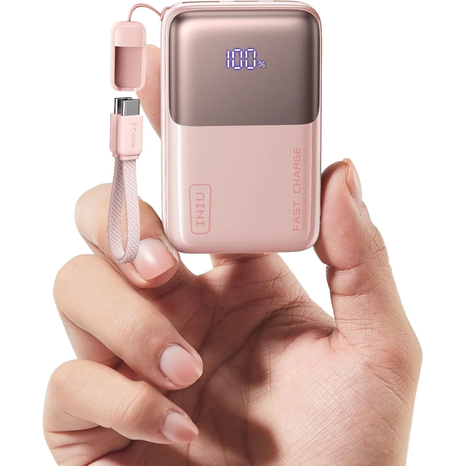 INIU Ultra Mini Powerbank, 10000mAh 45W Schnellladen mit USB C Kabel