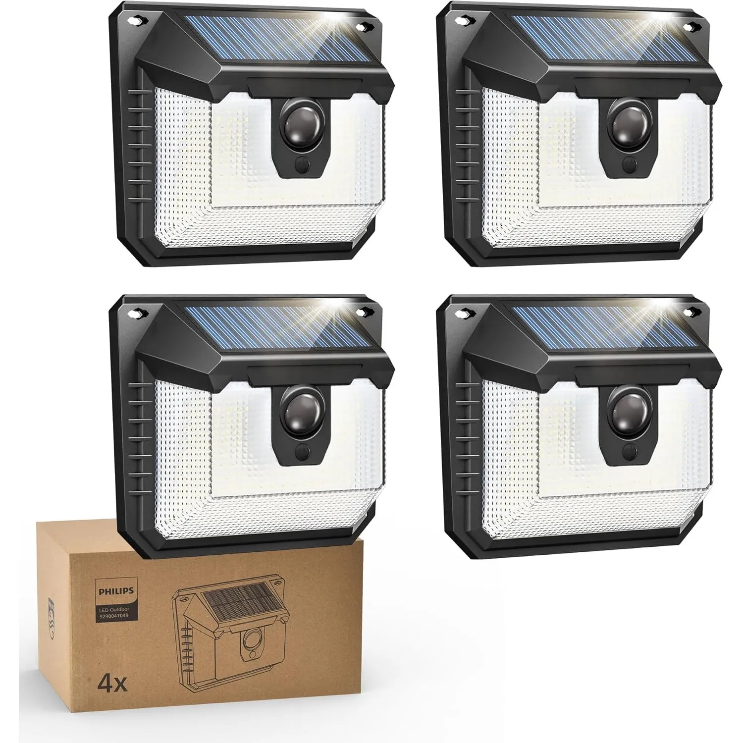 Philips Solarlampe Außen mit Bewegungsmelder, 120 LEDs Solarbetriebene Außen-Sicherheitsleuchte, 3 Modi, Wasserdichte W…
