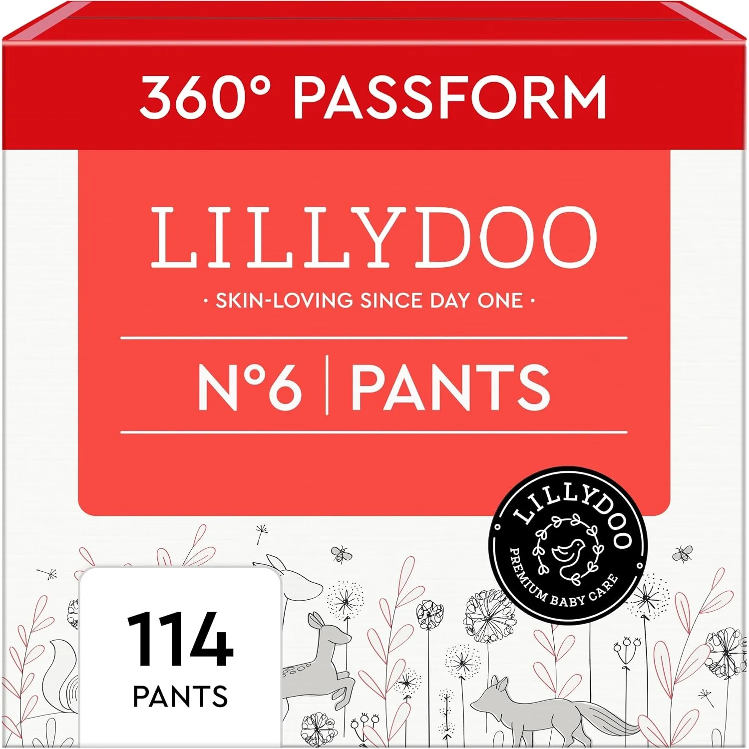 LILLYDOO Baby Windeln Pants Größe 6 (13+ kg), Monatsbox (114 Stück) | Höschenwindeln, Sicherer Auslaufschutz, Hautfreun…