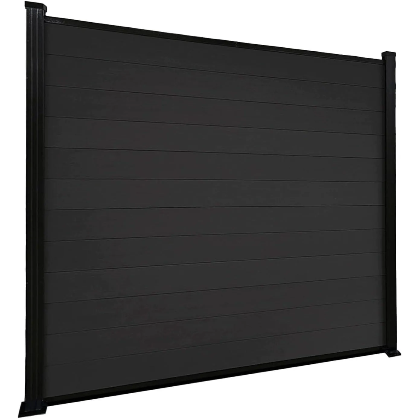 Floordirekt Gartenzaun 180x180cm mit Aluminium Pfosten - WPC Zaun Komplettset Kronos - Sichtschutzzaun - Windschutz Sic…