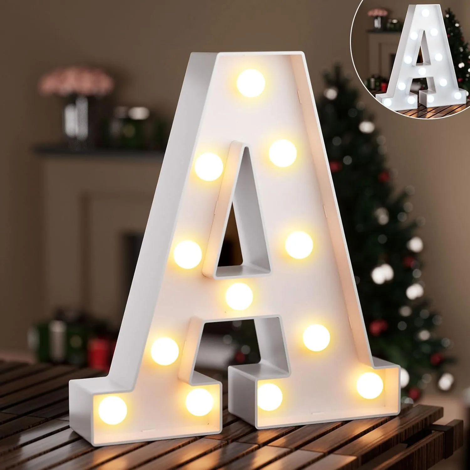 LED Buchstaben Lichter Alphabet,Led Leuchtbuchstabe mit Warmes & Kaltes Weiß,LED Brief Beleuchtung Buchstaben Nacht Lic…
