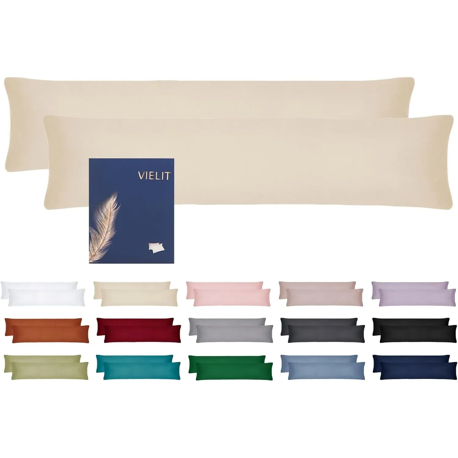 Vielit Kissenbezug Weich Kopfkissenbezug 2er Set Mikrofaser Deko Kissenhülle Für Kissen Öko-Zertifikat Resistent Hypoal…