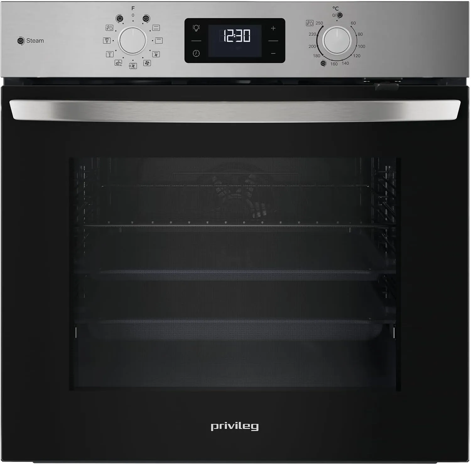 Privileg PBA2S85HU1I Einbau-Backofen, Heissluft,11 Funktionen/Hydrolyse & Dampf/Multi-Level-Kochen/Pizzafunktion / 1-fa…