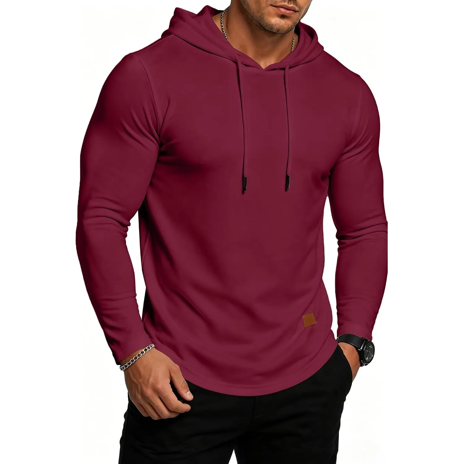 JMIERR Herren Muskel Hoodies Fleece Sweatshirt Fallen Pullover