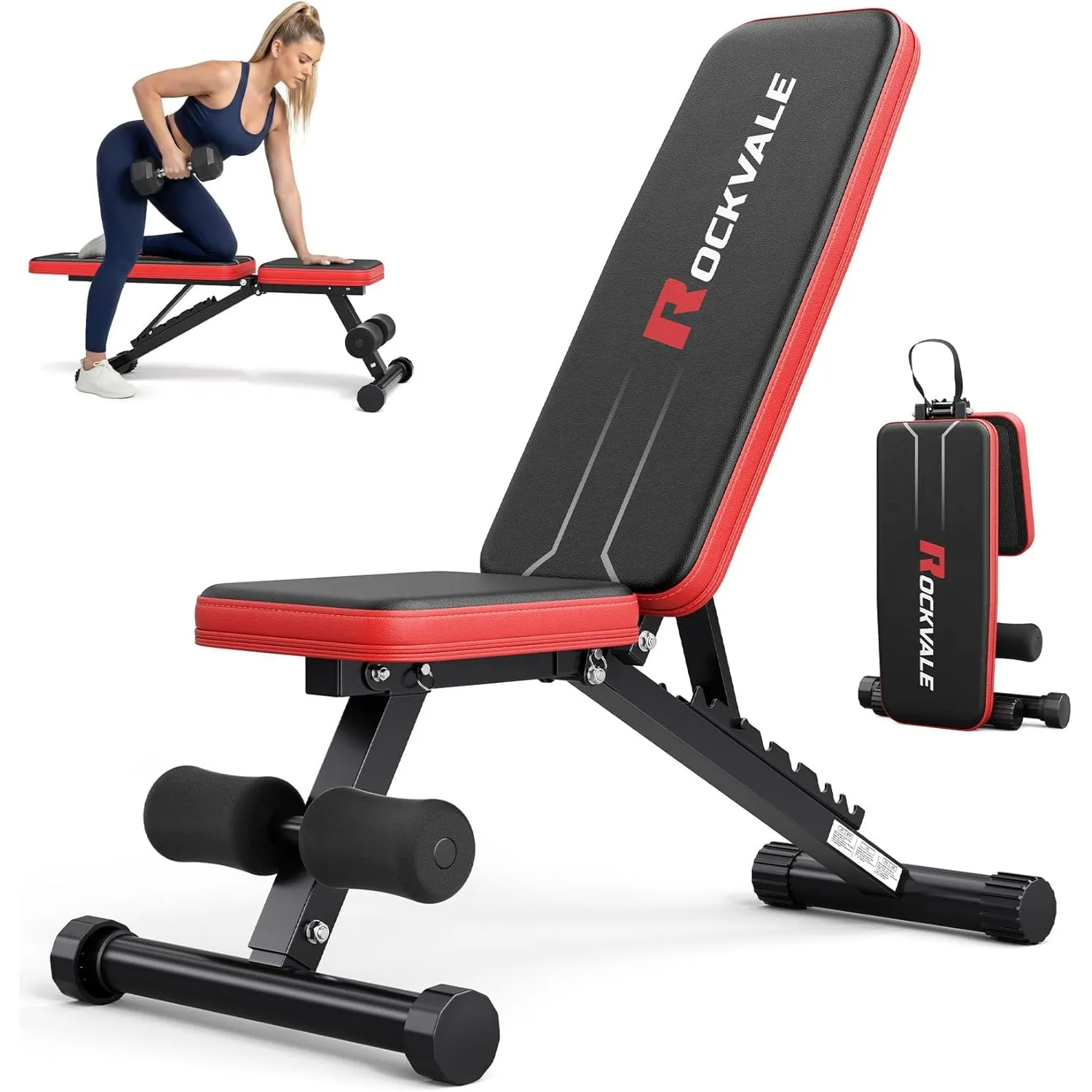 Hantelbank Klappbar 300KG, Verstellbare Trainingsbank 95% Vormontiert, 9-fach Rückenlehne, Kompakte Fitnessbank, 1-Seku…