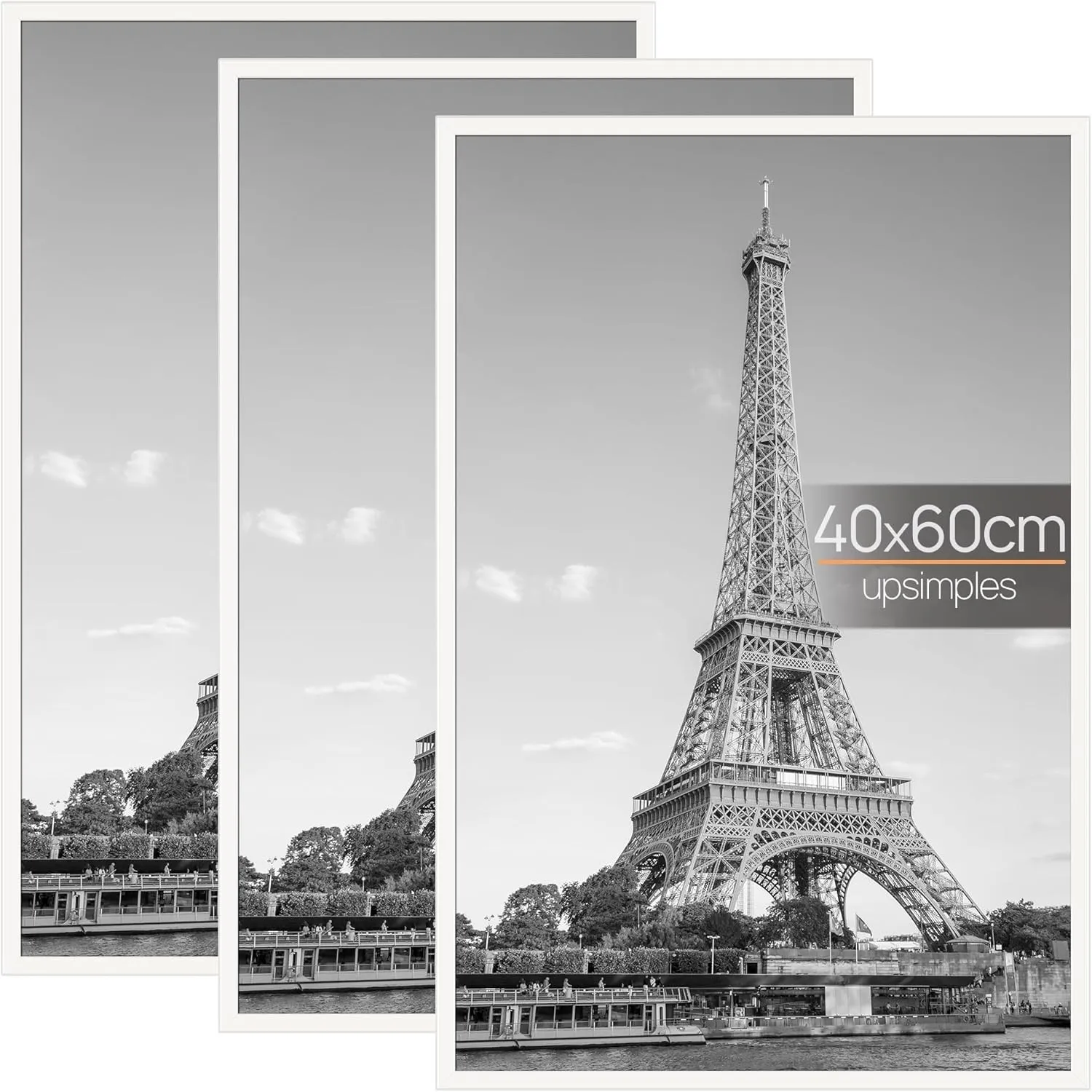 upsimples 3 Pack Bilderrahmen 40x60, 40x60 Bilderrahmen Weiß für Fotogalerie, Einschubstreifen, Horizontale oder Vertik…