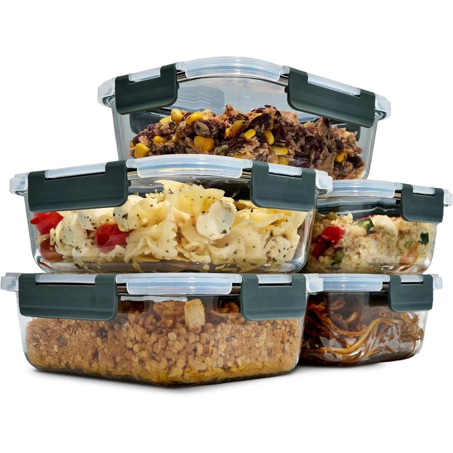 uandu Glasbehälter mit Deckel 10-teilig – Meal Prep Boxen Glas