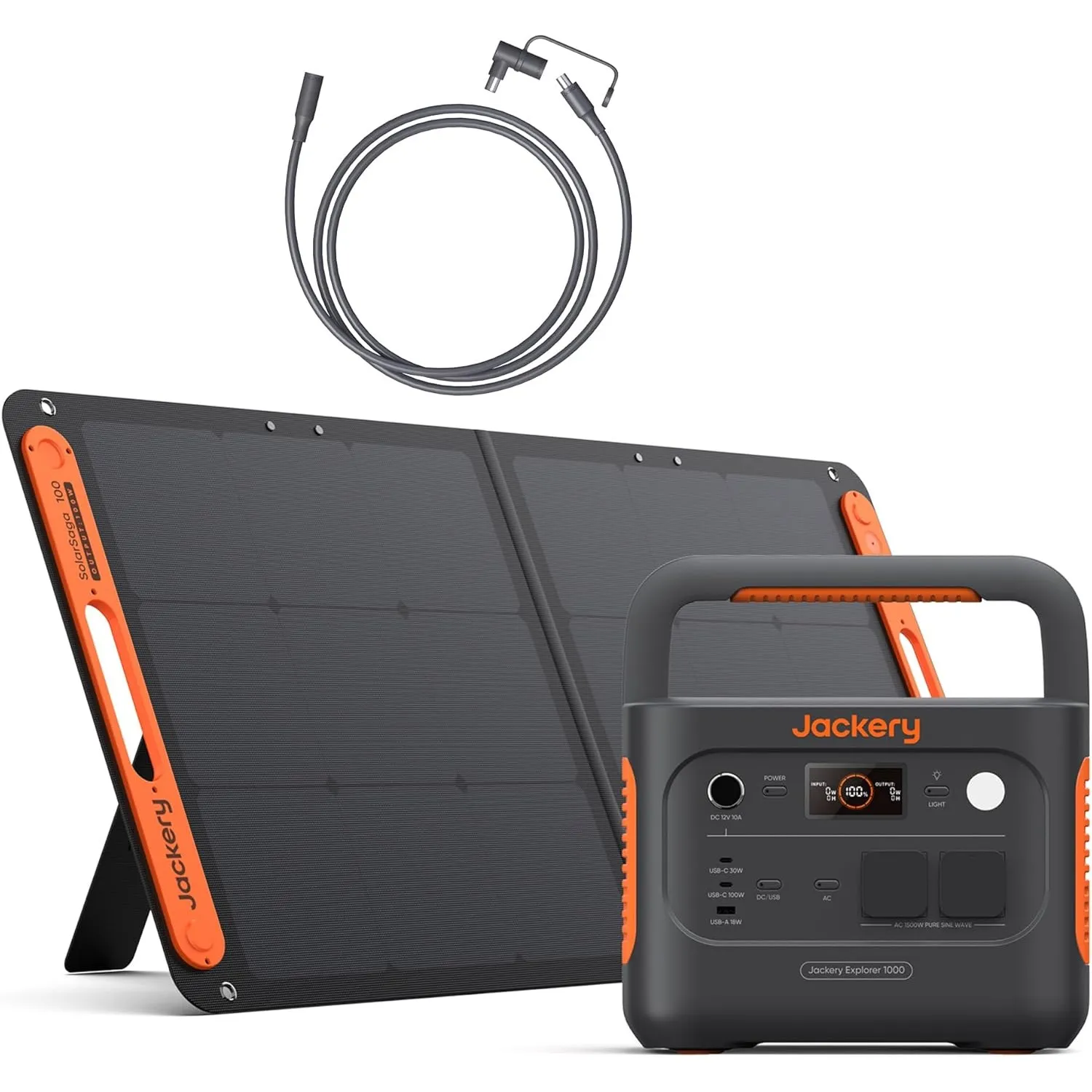 Jackery E1000 v2 Powerstation mit 100W Solarpanel & 5m Verlängerungskabel | 1070Wh LiFePO4-Solargenerator mit 1500W AC/…