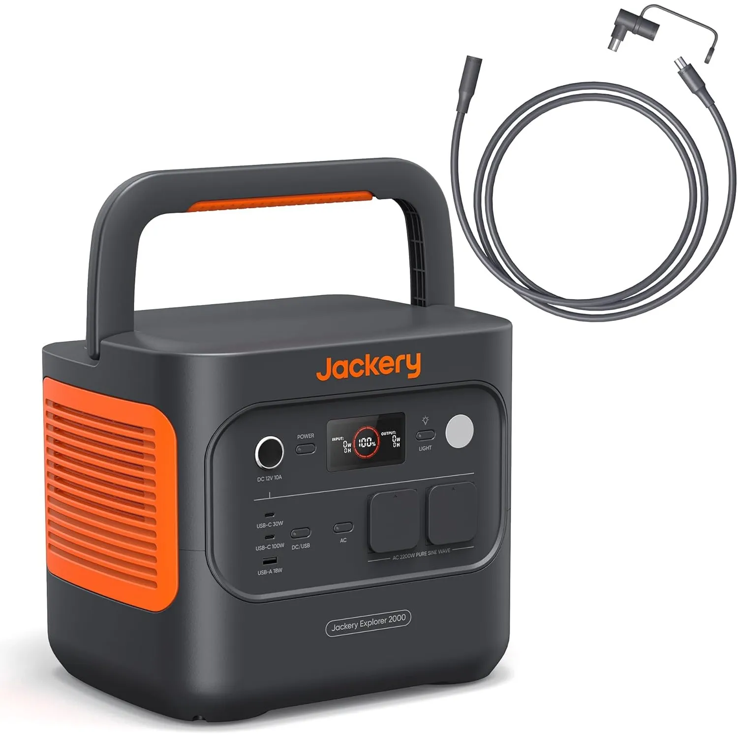 Jackery E2000 v2 tragbare Powerstation mit 5M Solarpanel Verlängerungskabel, 2042Wh Solargenerator mit 2200W Ausgang (M…