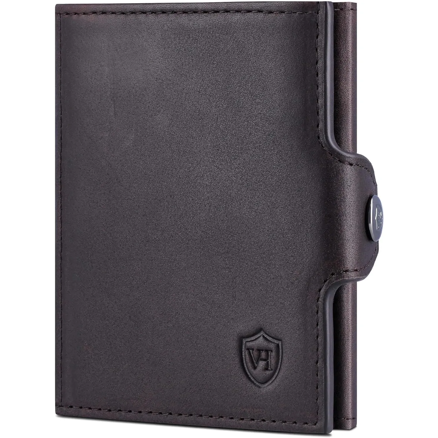 VON HEESEN Slim Wallet mit XXL Münzfach & RFID-Schutz - Mini Geldbörse Herren & Damen - Kartenetui Kreditkartenetui - P…