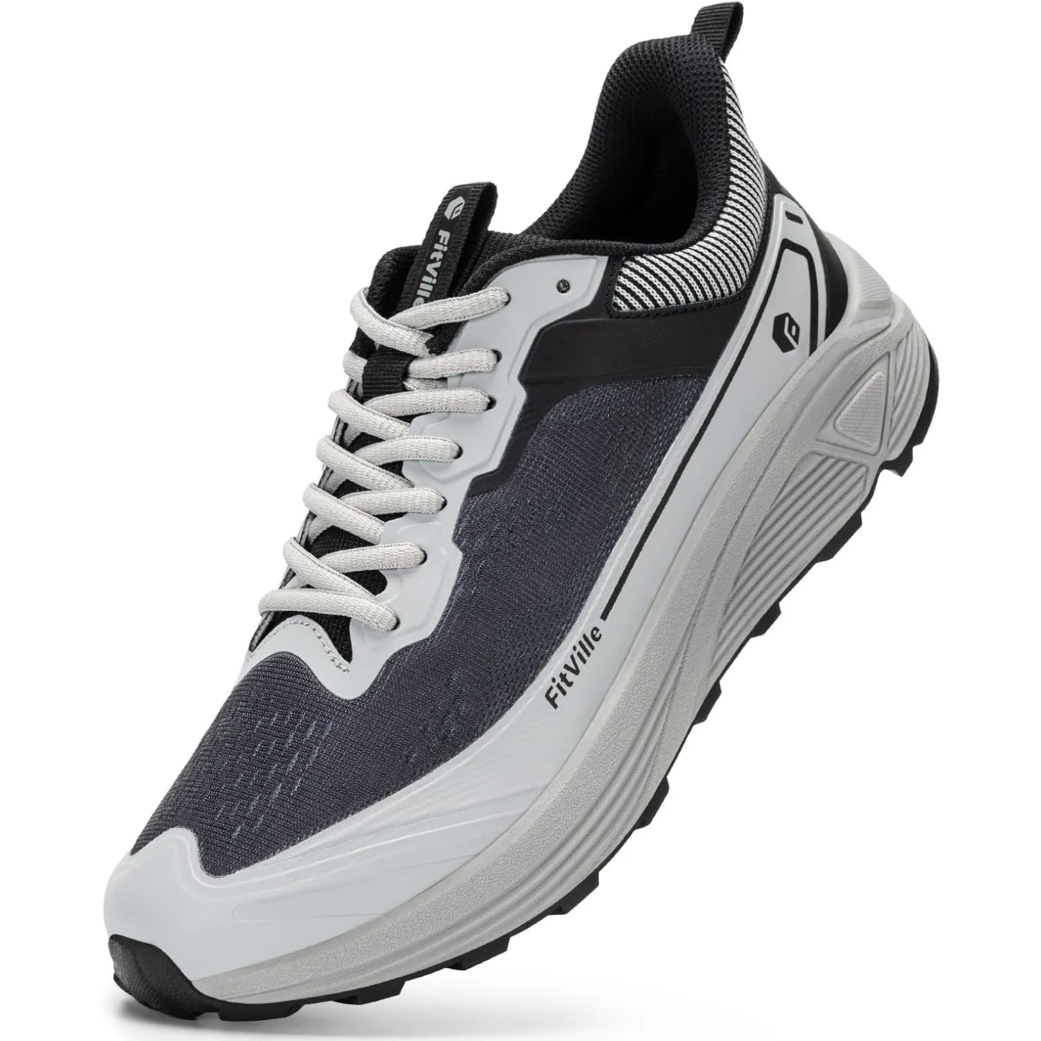 FitVille Extra Weite Traillaufschuhe Herren Slip on Trekkingschuhe