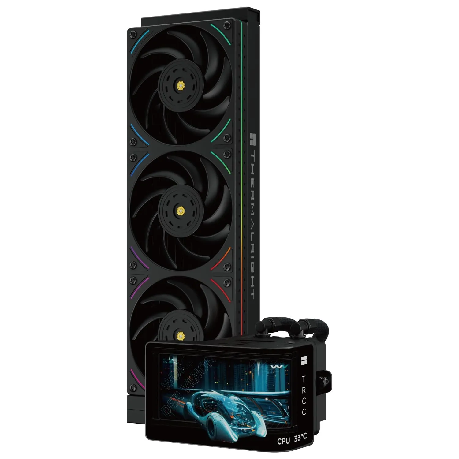 TR Wonder Vision 360 UB ARGB schwarz AIO CPU Liquid Cooler, für AM5 / Intel LGA1851 / 1700, gebogenes 3D-Display von 6,…