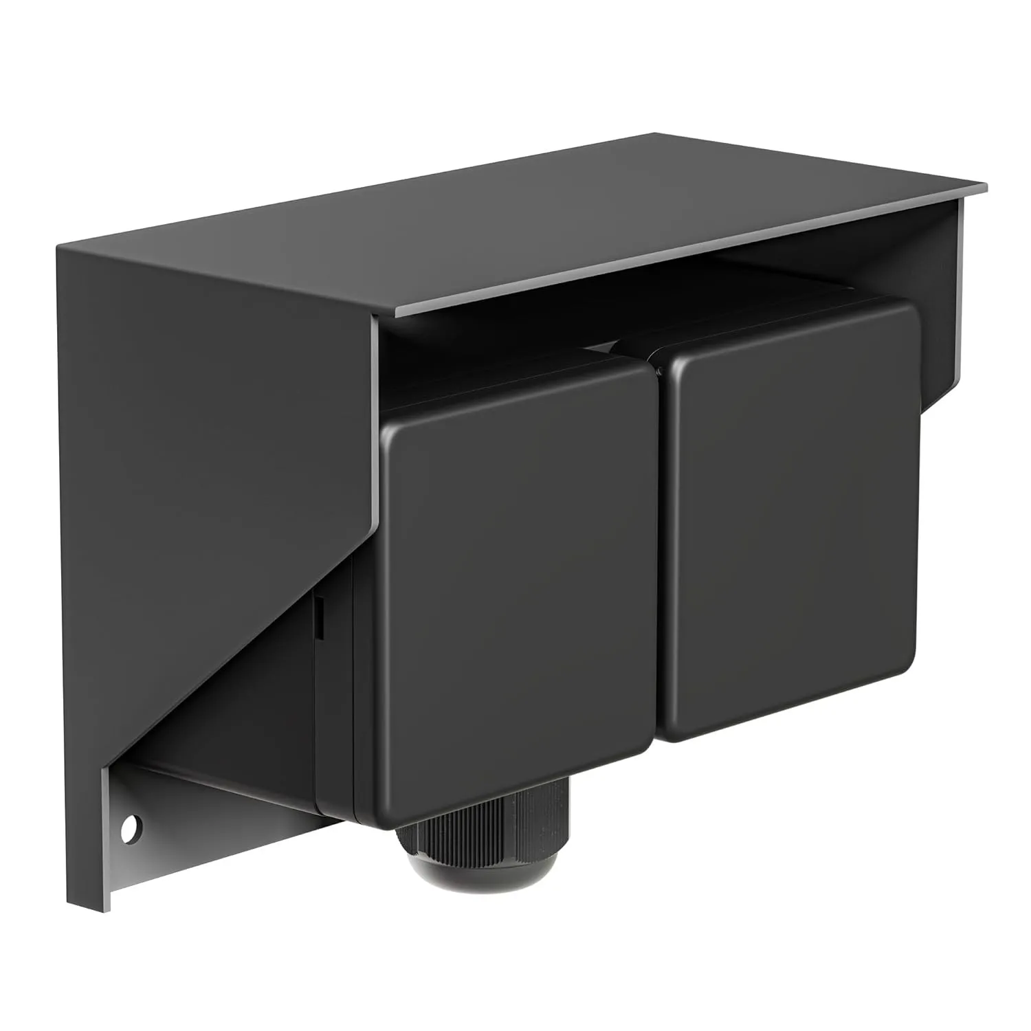 ledscom.de Außen-/Feuchtraumsteckdose PIWI, Aufputz, IP44, 2-fach Schuko, 16A/230V, Edelstahl, Kunststoff, anthrazit, w…