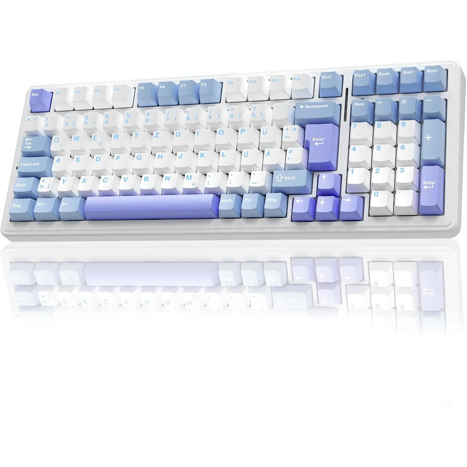 AULA F99 Kabellose Gaming Tastatur Mechanisch,QWERTZ-Layout,BT5.0/2.4G/USB-C,Gasket Struktur,Hot Swap,Software,RGB,PBT …