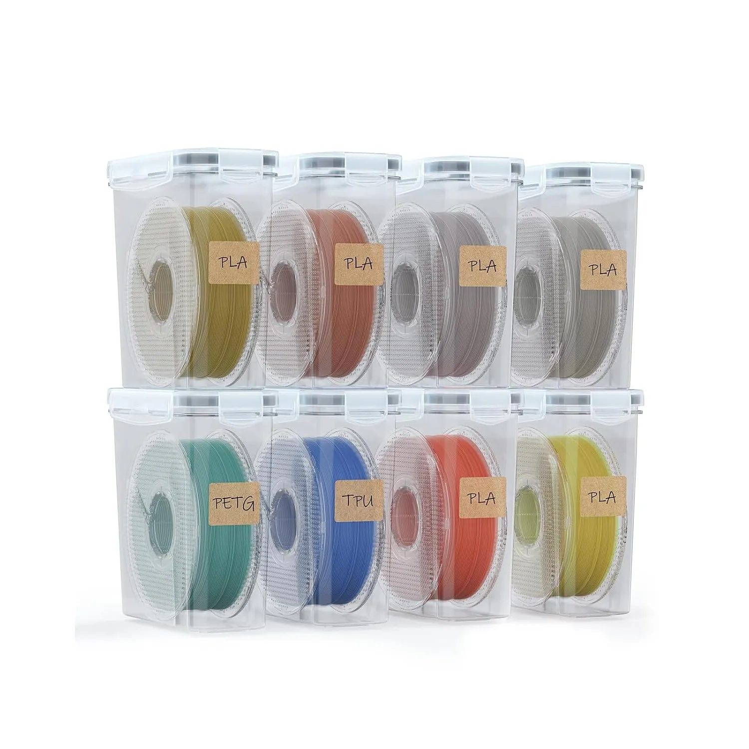 YOOPAI Filament Aufbewahrungsbox - 8 Pack Filament Container für 3D Druck Filament Versiegelung und Schutz - Tragbare A…